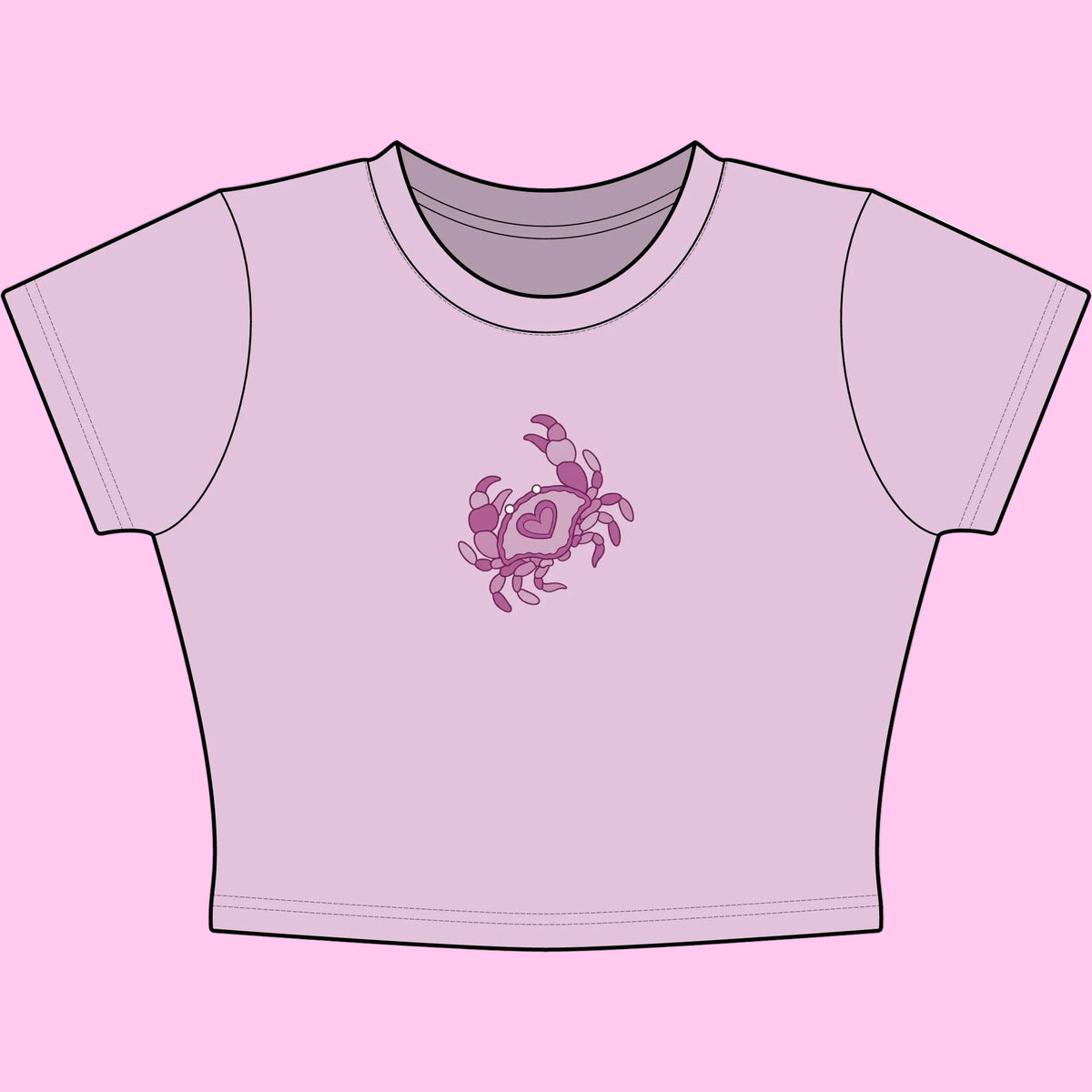 heart crab baby tee