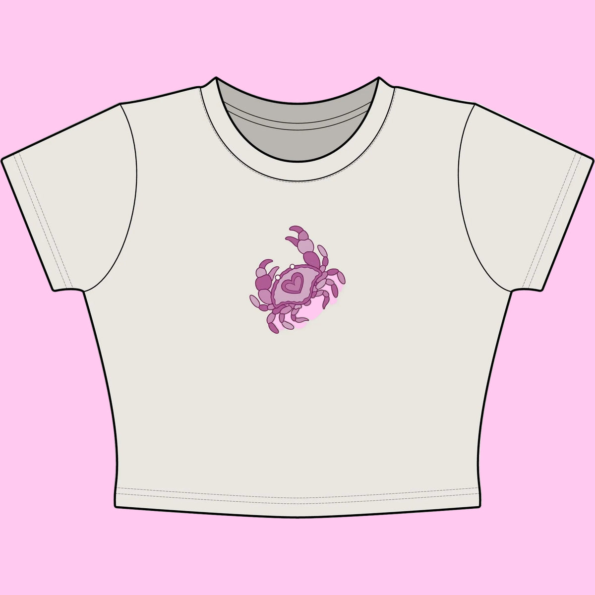 heart crab baby tee