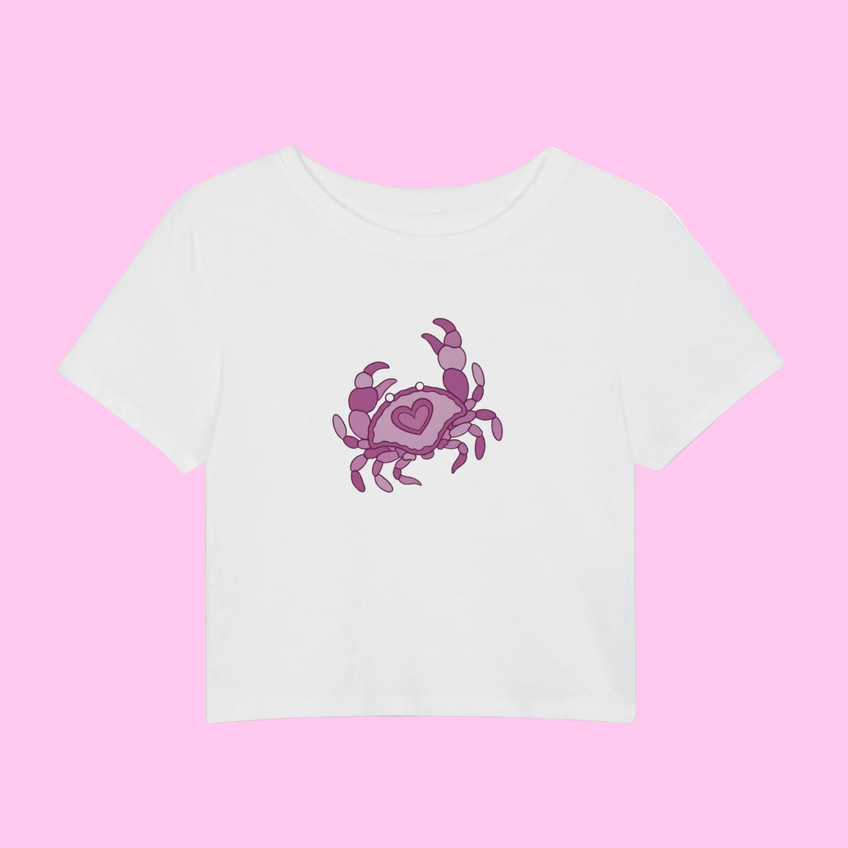 pink heart crab crop top